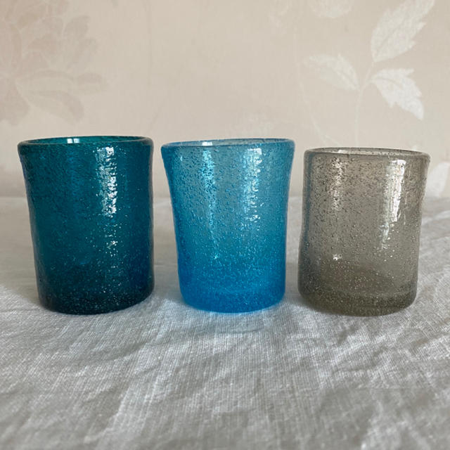 横山秀樹 気泡グラス(小) 3個セットの通販 by noji's shop｜ラクマ