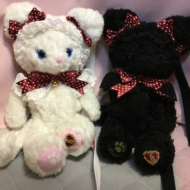 BABY,THE STARS SHINE BRIGHT - ねこくみゃポシェット黒×エンジドット