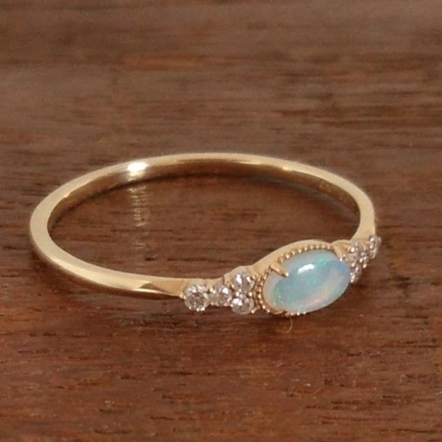 agete - 専用です アガットリング13号（オパール・ダイヤ)の通販 by