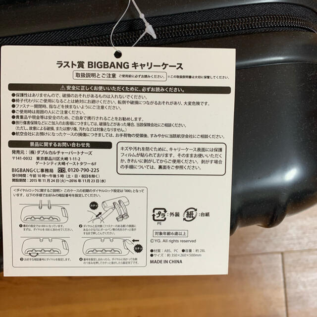 BIGBANG - BIGBANG一番くじラストワン賞 キャリーケース 激レア品