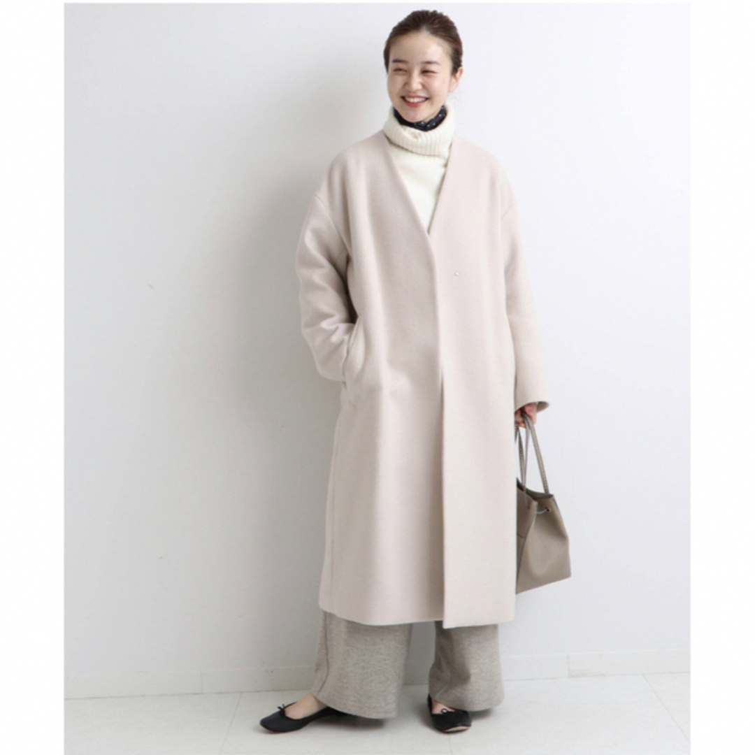 IENA - 新品タグ付き☆IENA MANTECO ノーカラーコート ホワイト 34