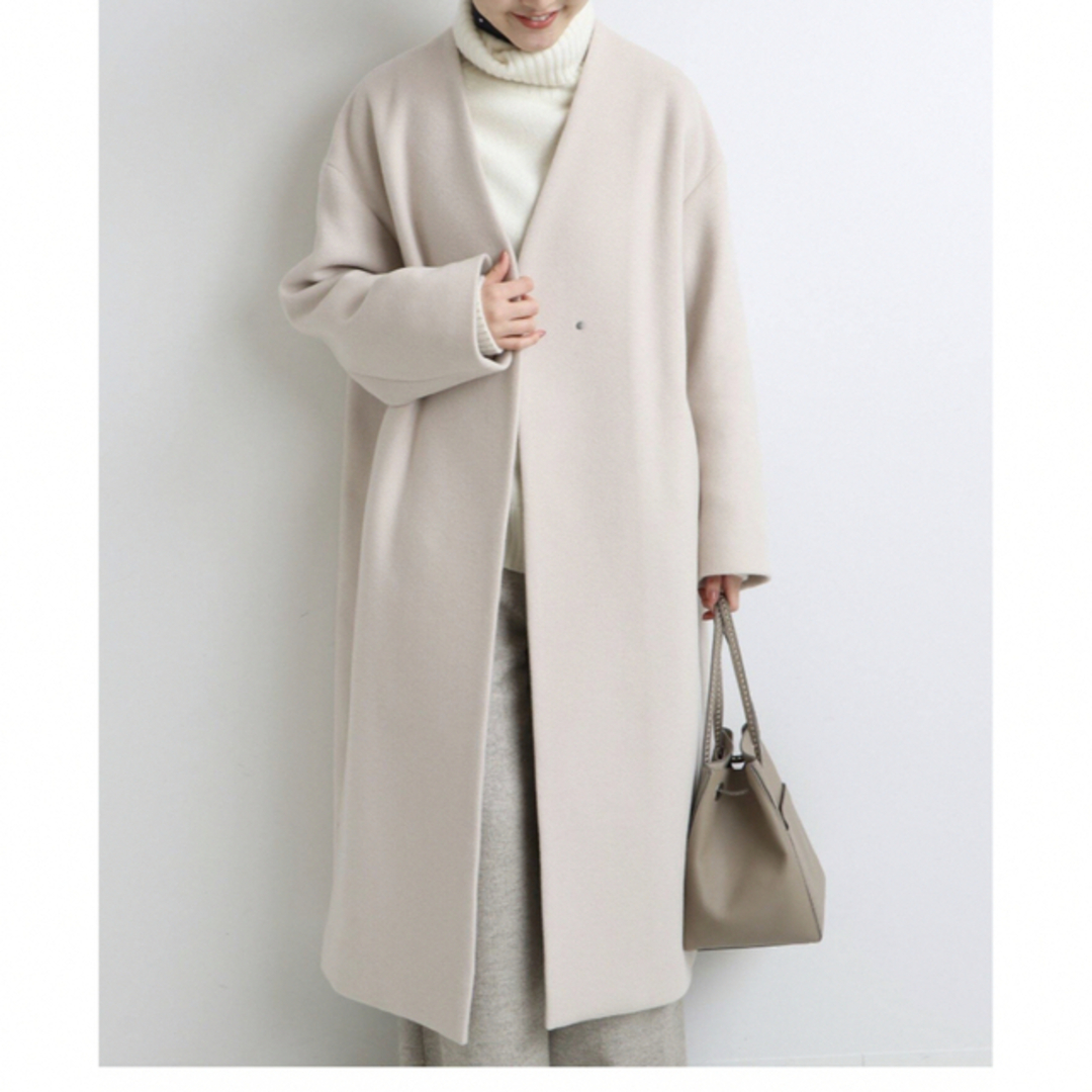 IENA - 新品タグ付き☆IENA MANTECO ノーカラーコート ホワイト 34