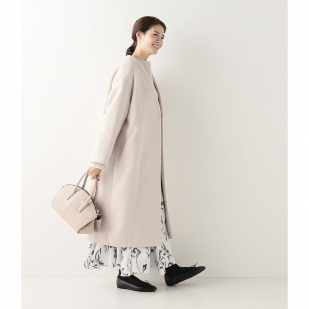 IENA - 新品タグ付き☆IENA MANTECO ノーカラーコート ホワイト 34