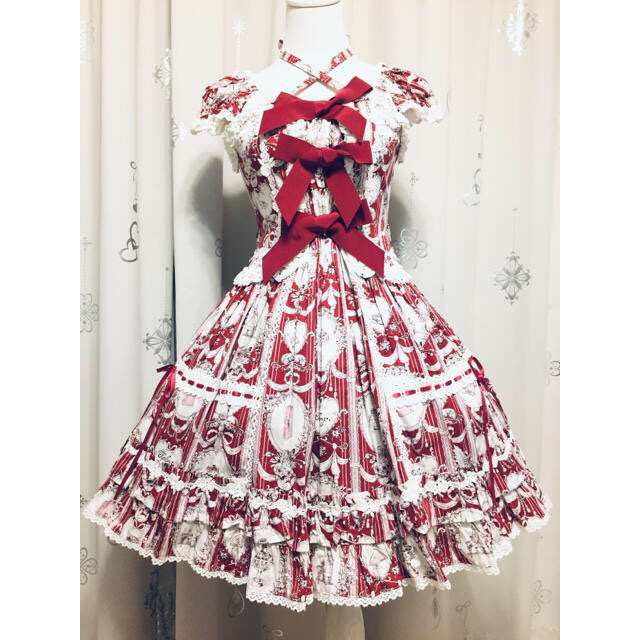 BABY,THE STARS SHINE BRIGHT - マリーアントワネット柄JSK(エンジ)の