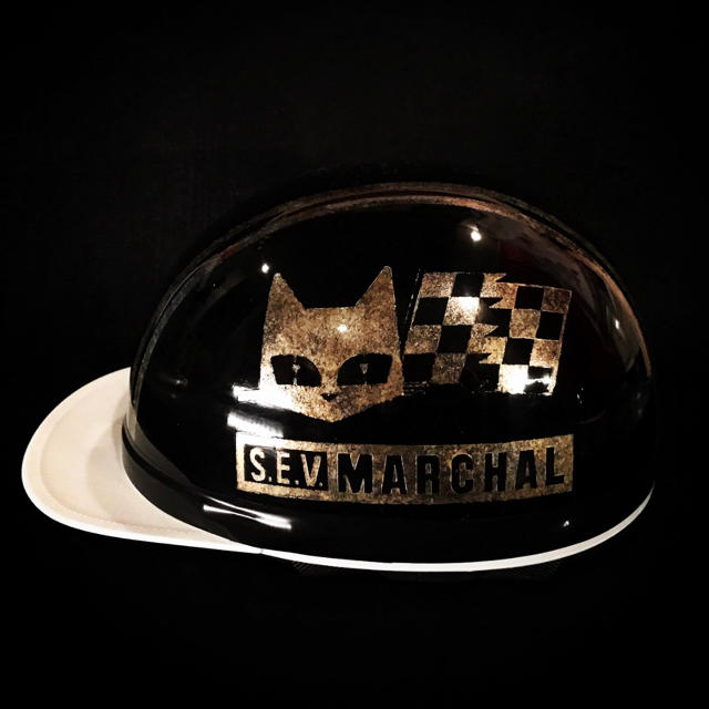 カスタムペイントヘルメット 半キャップ コルク半 マーシャル キャット