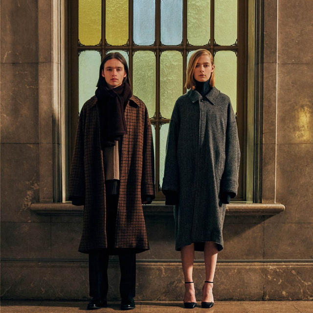 YOKE 19AW ダブルジャカード バルカラー ロングコート YOKE バルカラー