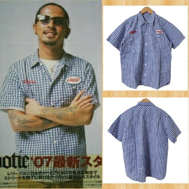 COOTIE - kj着用 cootie ギンガムチェックシャツ S ワッペン 半袖 降谷