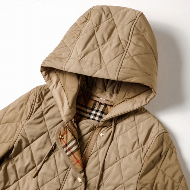 BURBERRY - BURBERRY フーテッドコート ダイアモンドキルティング