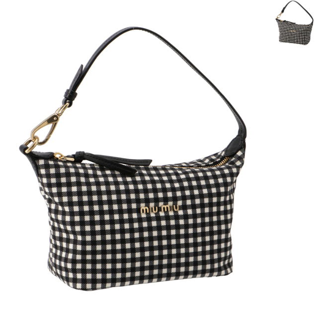 MIU MIU - MIU MIU ショルダーバッグ チェックプリント ミニバッグの