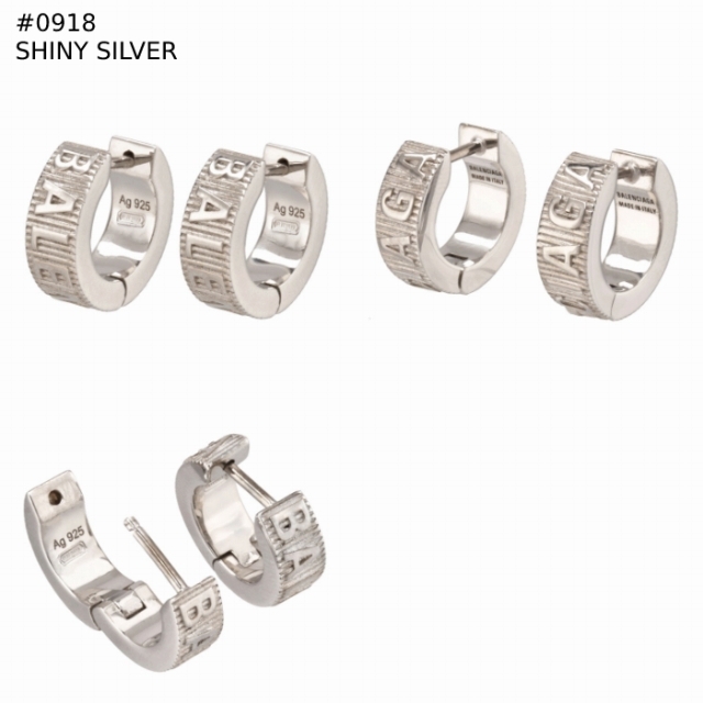 BALENCIAGA - BALENCIAGA フープ ピアス ロゴ FORCE STRIPEDの通販 by