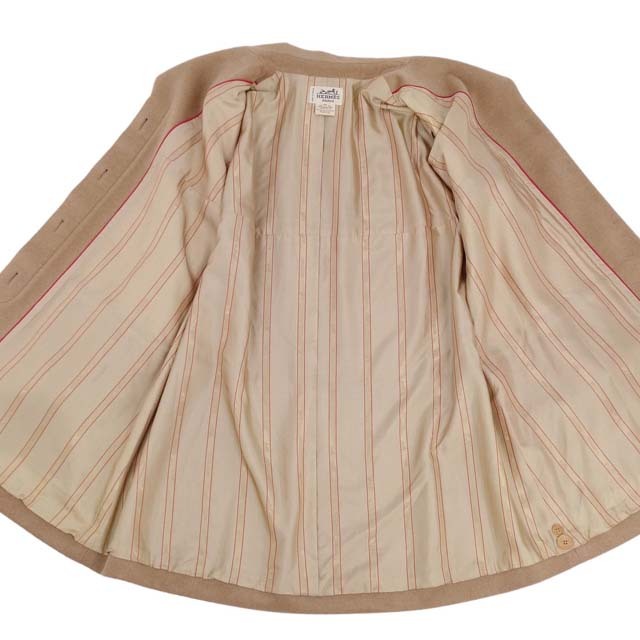 HERMES - Vintage エルメス コート キャメルヘアー 無地 42 ベージュの