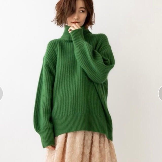 Sono - sono 21FW グリーン エッセンシャル タートルネックニットの