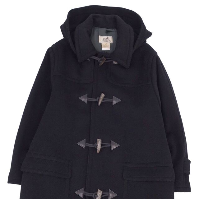 HERMES - 美品 エルメス HERMES コート ウール ダッフルコート レザー