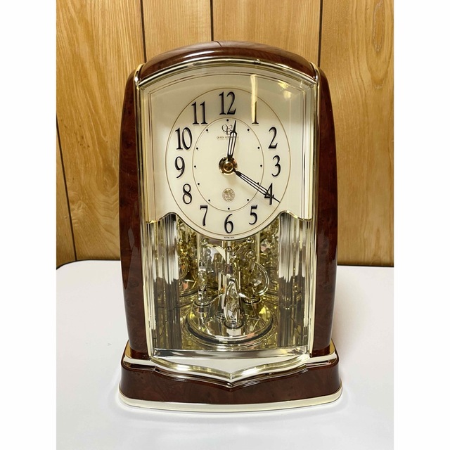 置き時計 リズム時計 シチズン 茶色 QE2 クイーンエリザベス2 ジャンク