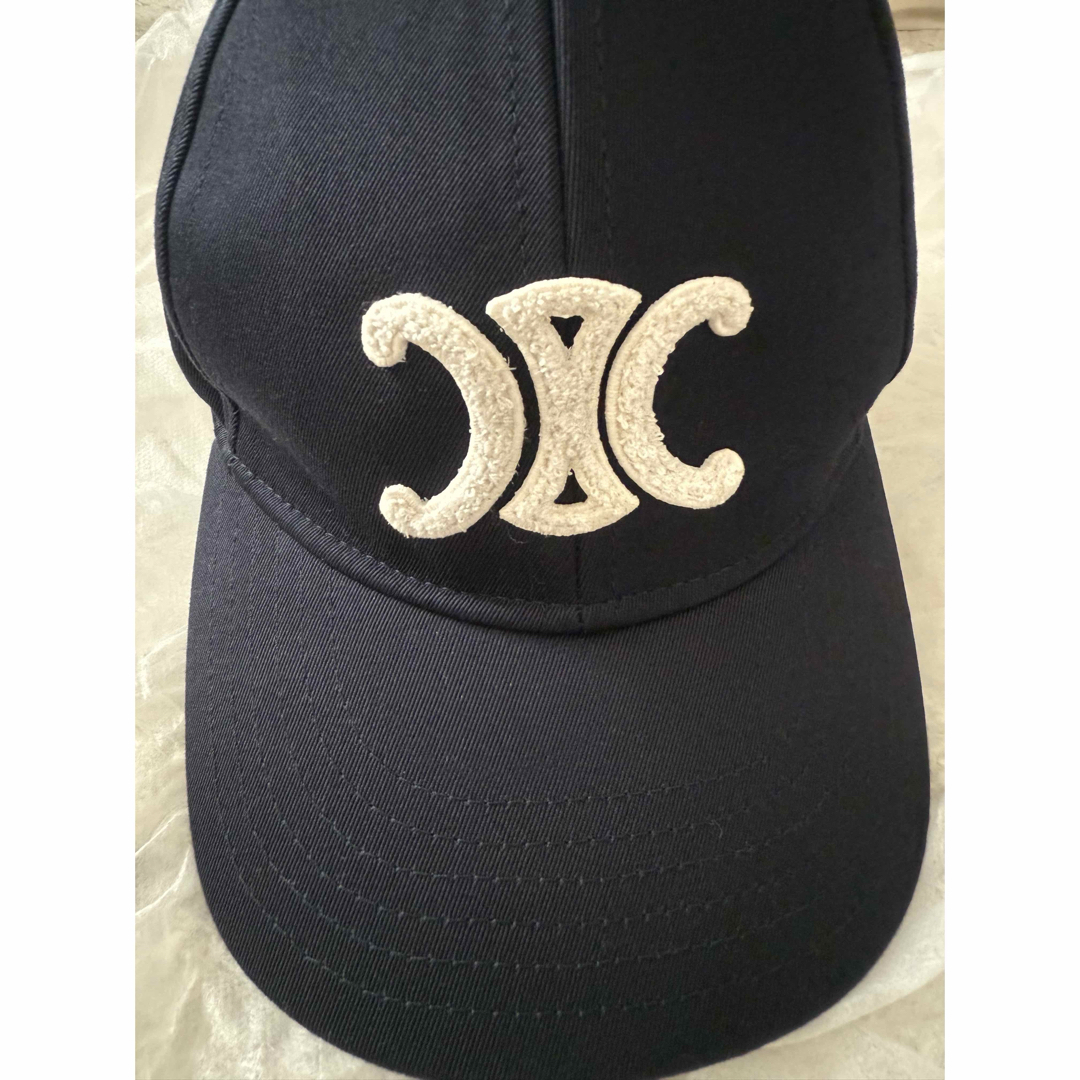 CELINE - 値下げトリオンフベースボールキャップ コットン ネイビー