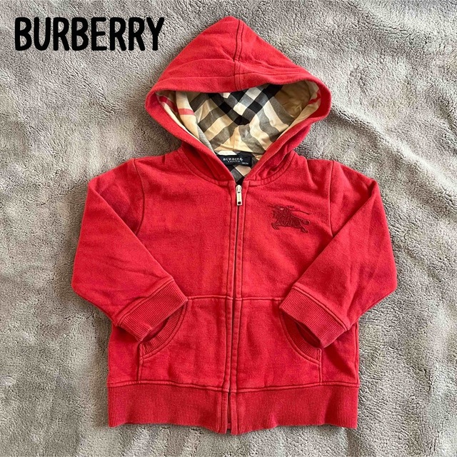 BURBERRY - BURBERRY バーバリー 80 ベビー パーカー 赤の通販 by