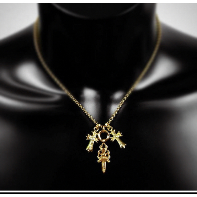 Chrome Hearts - 【クロムハーツ風】 22K ゴールドパヴェ ダガー