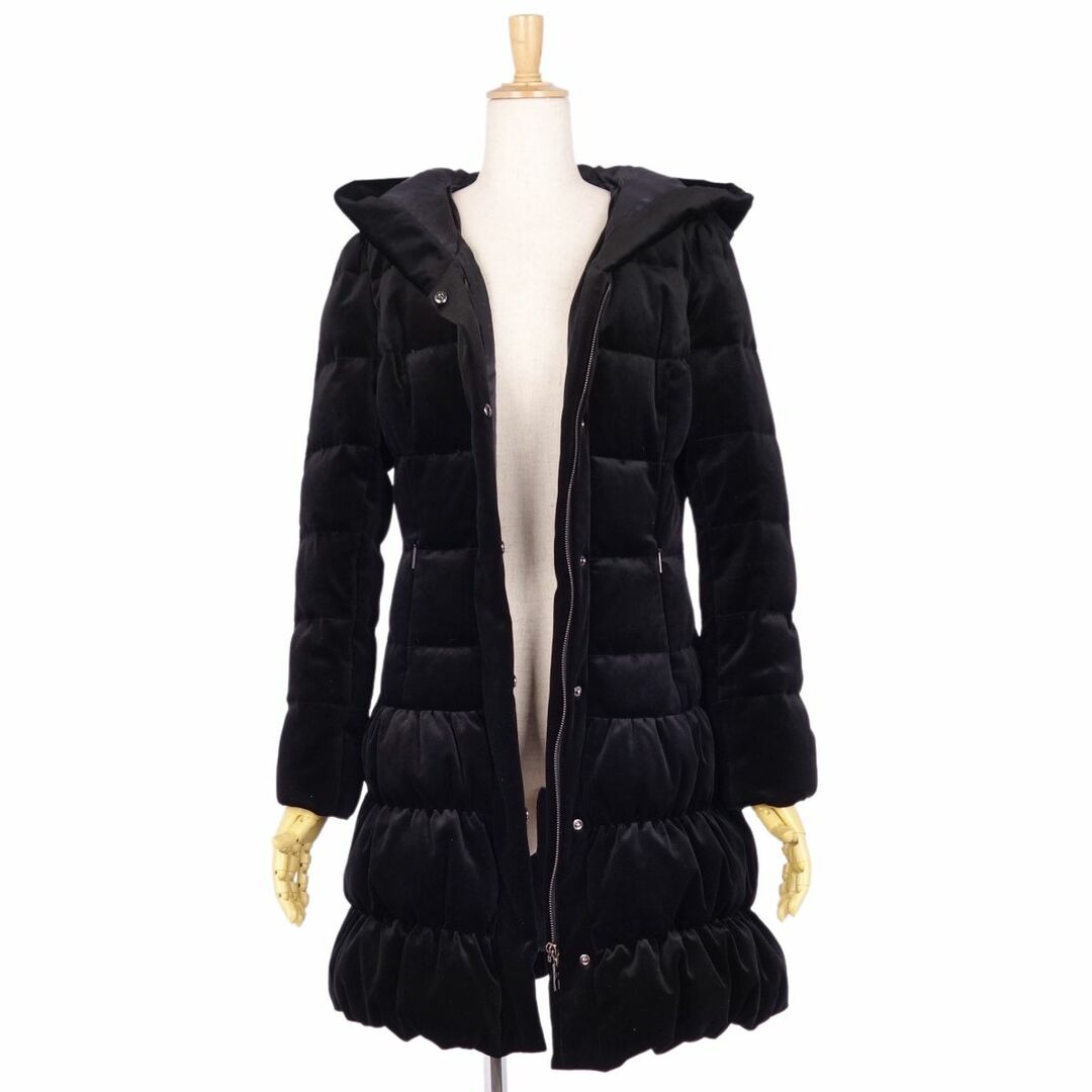 美品 ルネ Rene コート ダウンコート フード付き ベロア ジップアップ