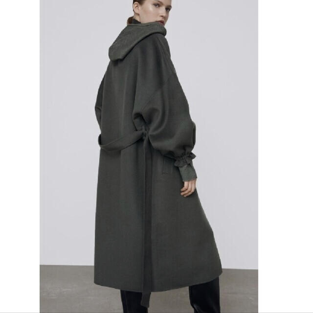 ZARA - ZARA ベルト付き ノーカラー ウール 混コートの通販 by atom8's