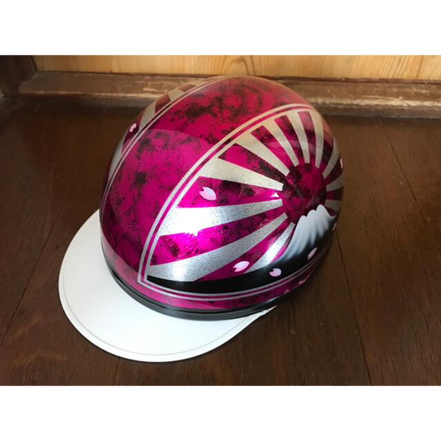 ラップ塗装 キャンディーピンク 富士日章 コルク半 ヘルメットの通販
