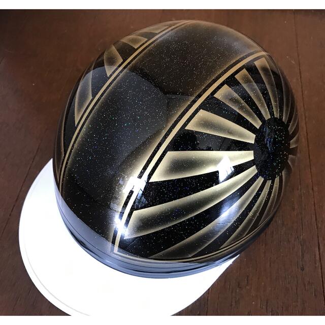 7色ラメ 黒金 日章 コルク半 ヘルメットの通販 by paint｜ラクマ