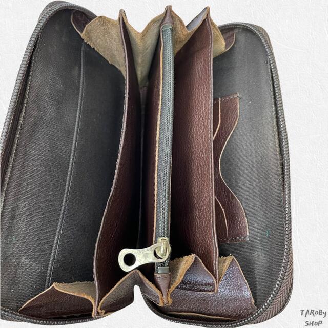 IL BISONTE - 訳ありIL BISONTE ラウンドジップ 長財布 ダークブラウン