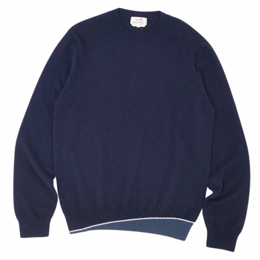 HERMES ネイビー クルーネックセーター XS
