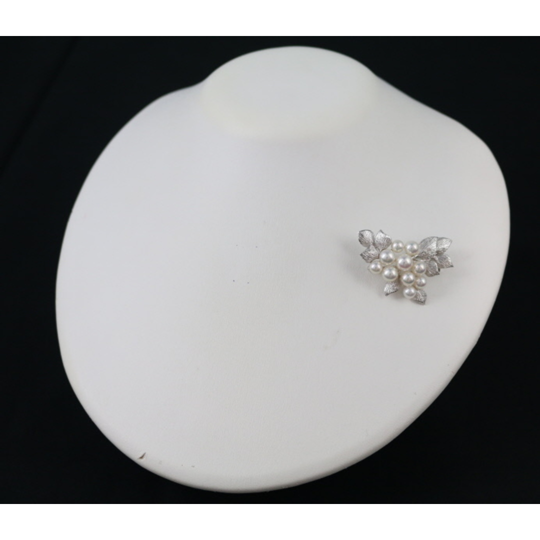 MIKIMOTO - ミキモト ブローチ パール 真珠 5.0-6.8mm リーフ K18WG の