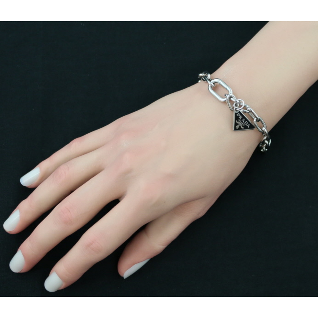 PRADA - プラダ ブレスレット トライアングル ロゴプレート ブラック S