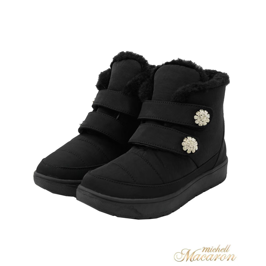 michellMacaron - ミシェルマカロン ベルトスノーブーツ黒 Mの通販 by