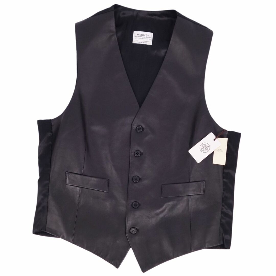 HERMES - 未使用 エルメス HERMES ベスト ジレ ラムレザー 羊革