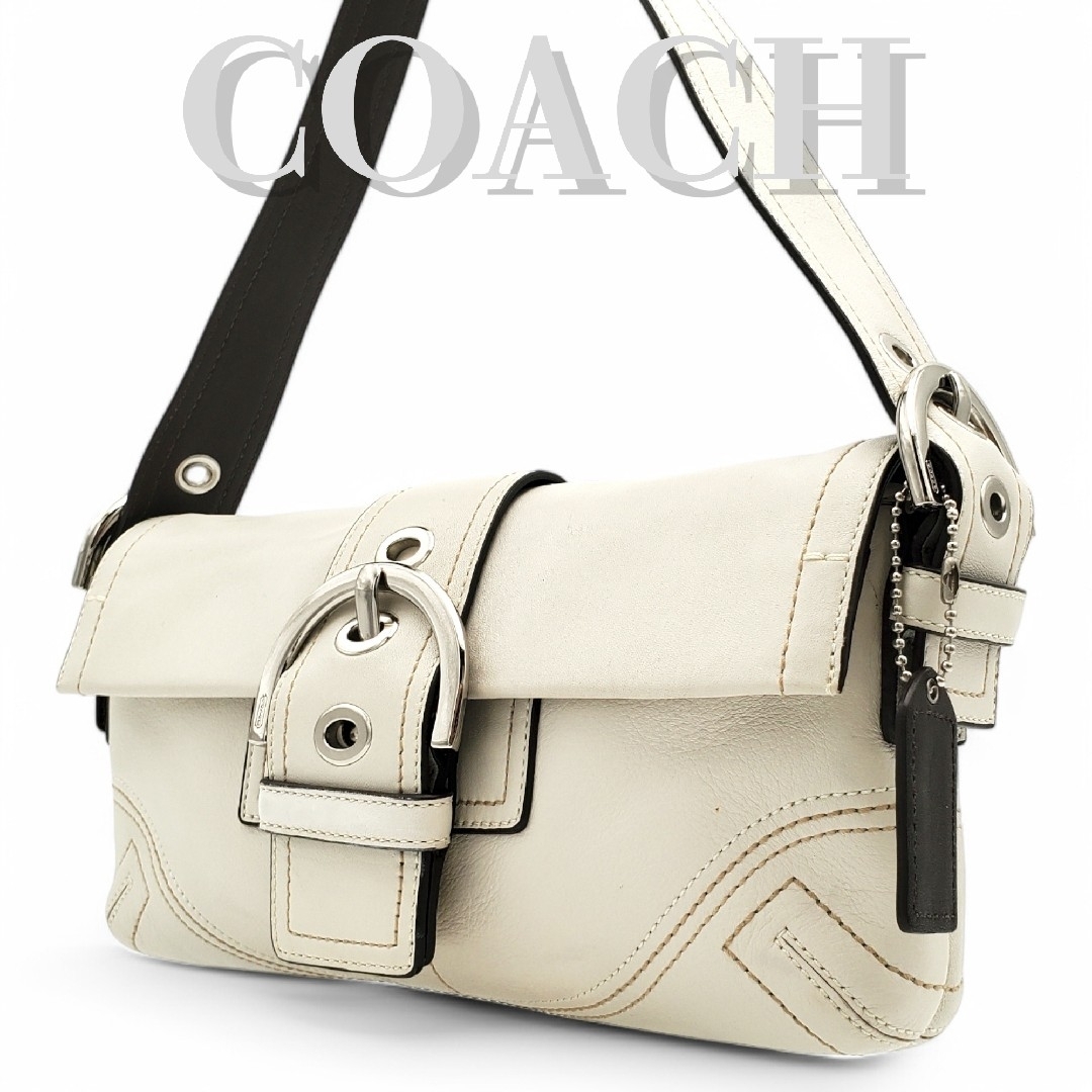 COACH コーチ ソーホー ワンショルダー 肩掛け デミフラップ SOHO 白