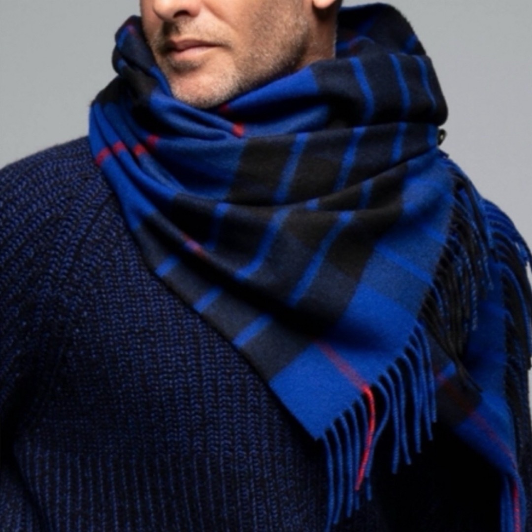 Johnstons - ジョンストンズ 日本限定カラー ブルー ブラックチェック