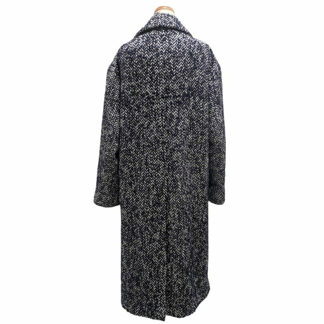 ZARA - ザラ ZARA ヘリンボーン ロングチェスターコート 白黒 バイ