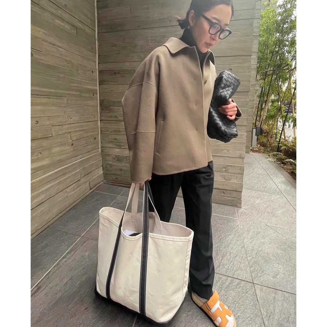 YONFA ウール×カシミヤ ドルマンリバーコート