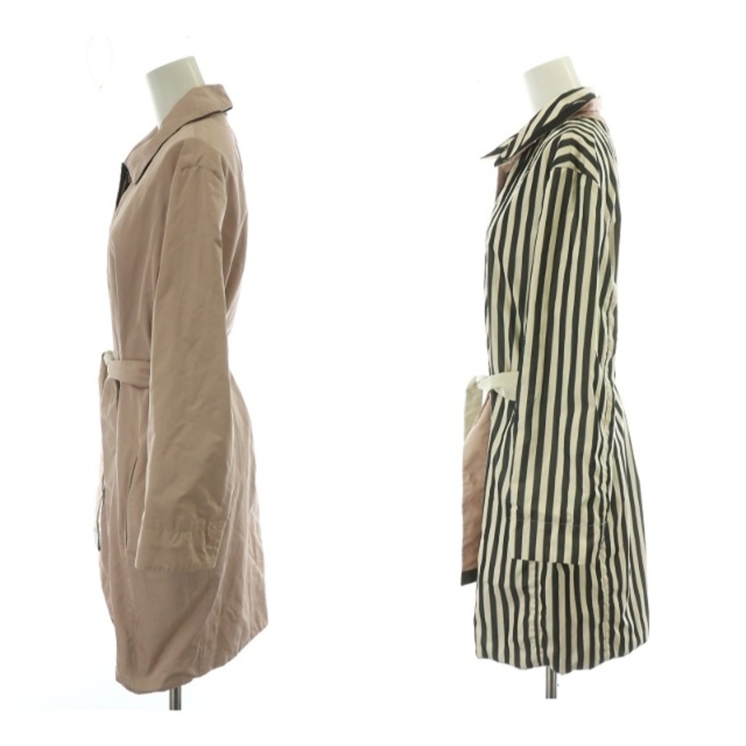 Sマックスマーラ ステンカラーコート リバーシブル 38 M ピンク 黒の