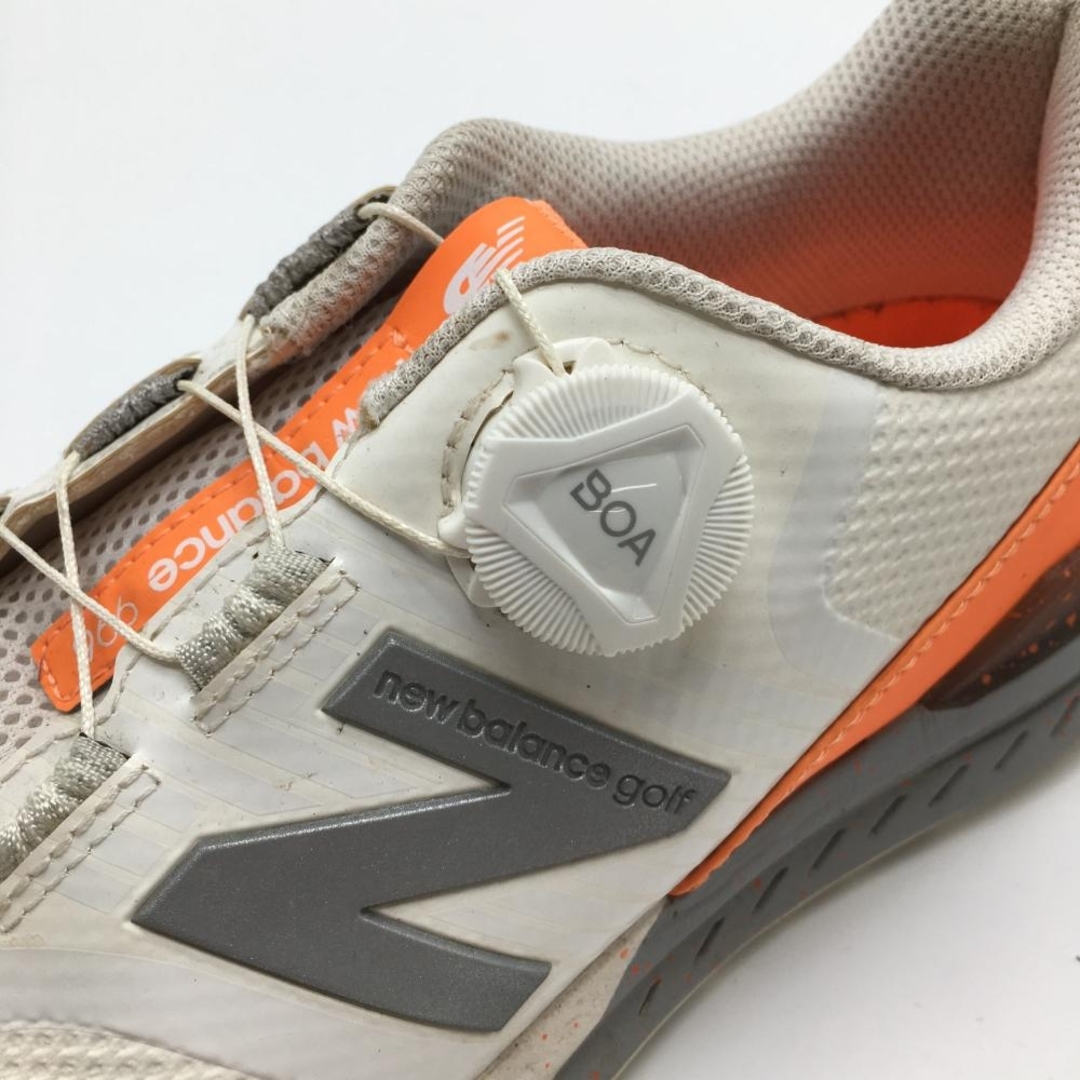 New Balance - ニューバランス ゴルフシューズ 白×オレンジ UGBS996A