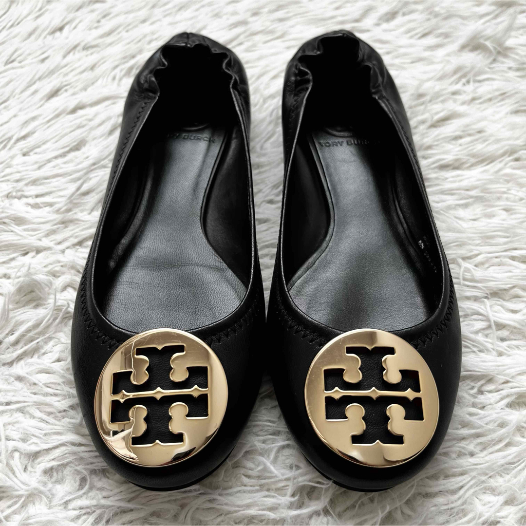 未使用級』トリーバーチ パンプス フラットシューズ リボン レオパード