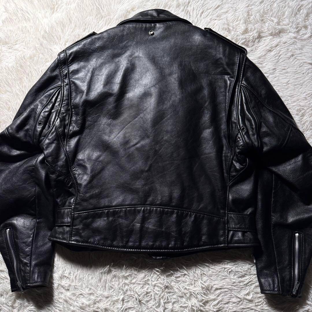 schott - 【米国製】schott ライダースジャケット ダブル 本革 黒 44