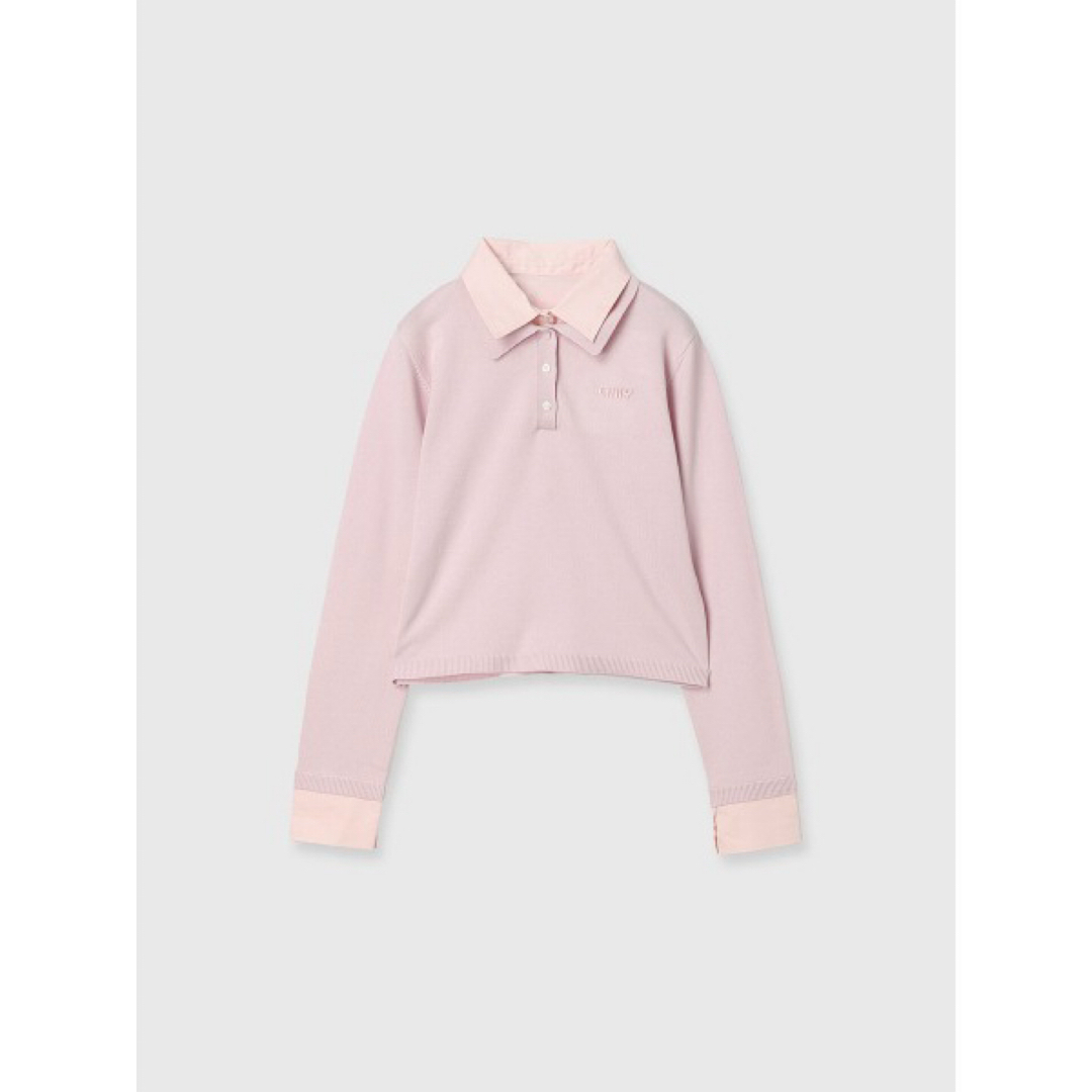 eimy istoire - eimy istoire ダブルカラーデザインニット ピンクの