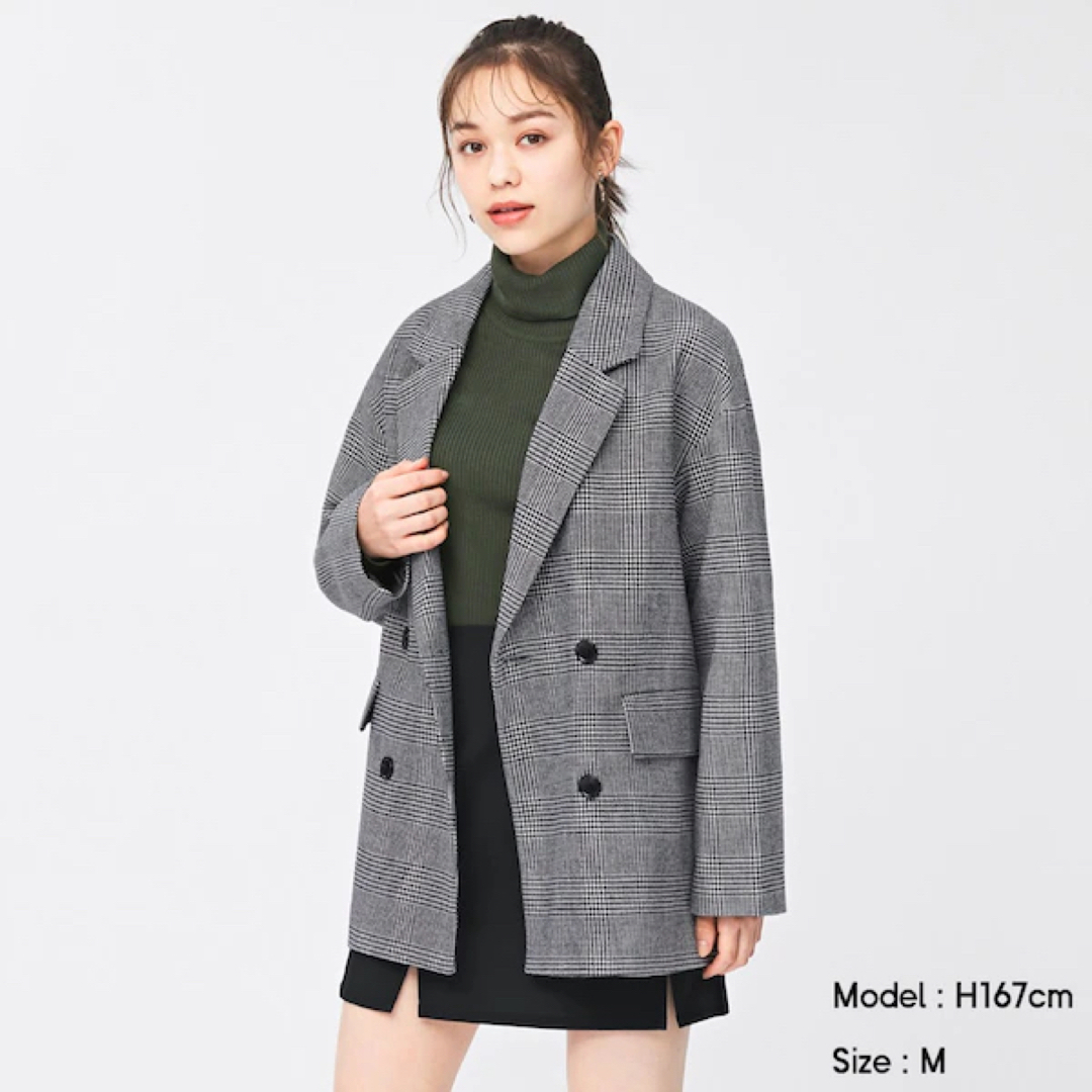 GU - GU オーバーサイズダブルブレストジャケット(チェック)の通販 by