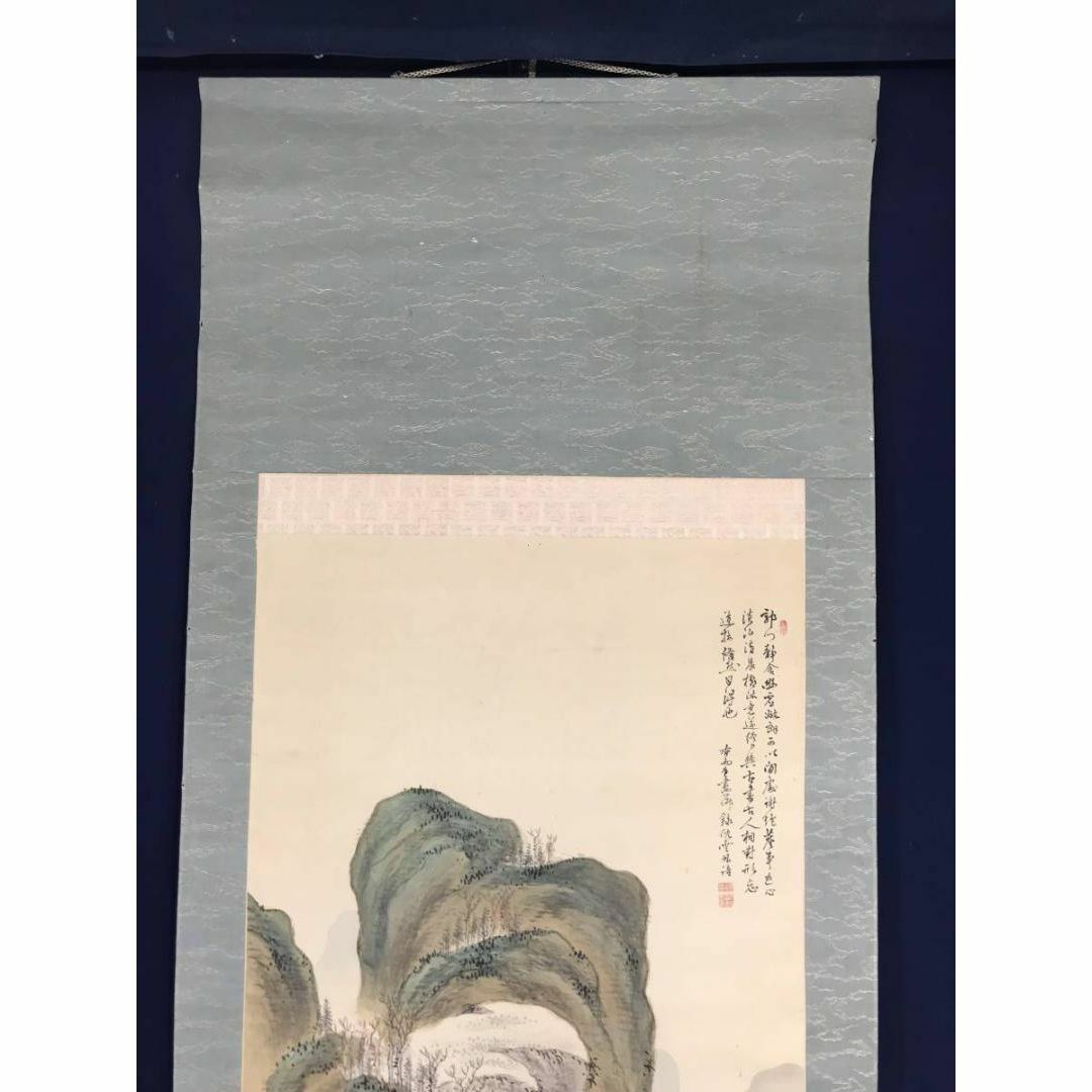 真作】帆足杏雨/青緑山水人物図/掛軸☆宝船☆AB-870の通販 by 掛軸