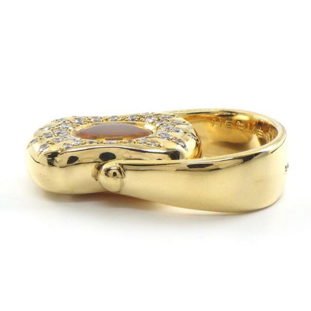 エルメス HERMES リング 馬具 回転モチーフ オーバル シトリン パヴェ