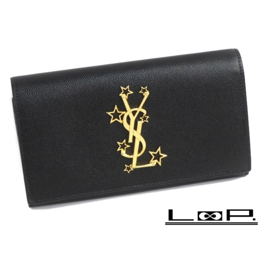 SAINT LAURENT - □中古□ サンローラン 長財布 ロゴ 星 スター レザー