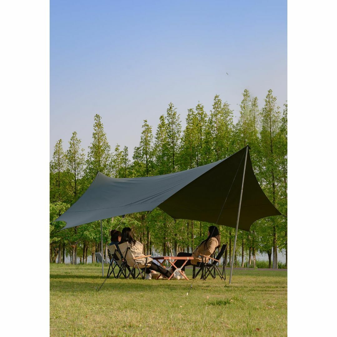 色: グリーン】TOMOUNT タープ tc 八角形 ポリコットン タープ 5の通販