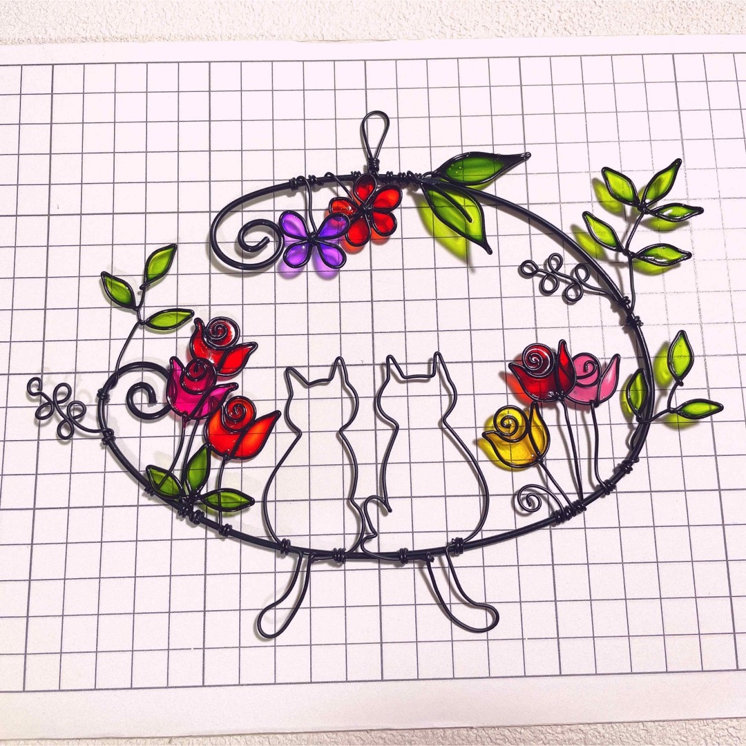 WL NE03β ネコねこ猫】ディップアート ワイヤークラフト ワイヤー