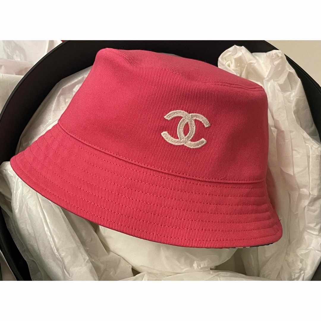 CHANEL - CHANEL シャネル 帽子 バケットハット バケハ ピンク ココ