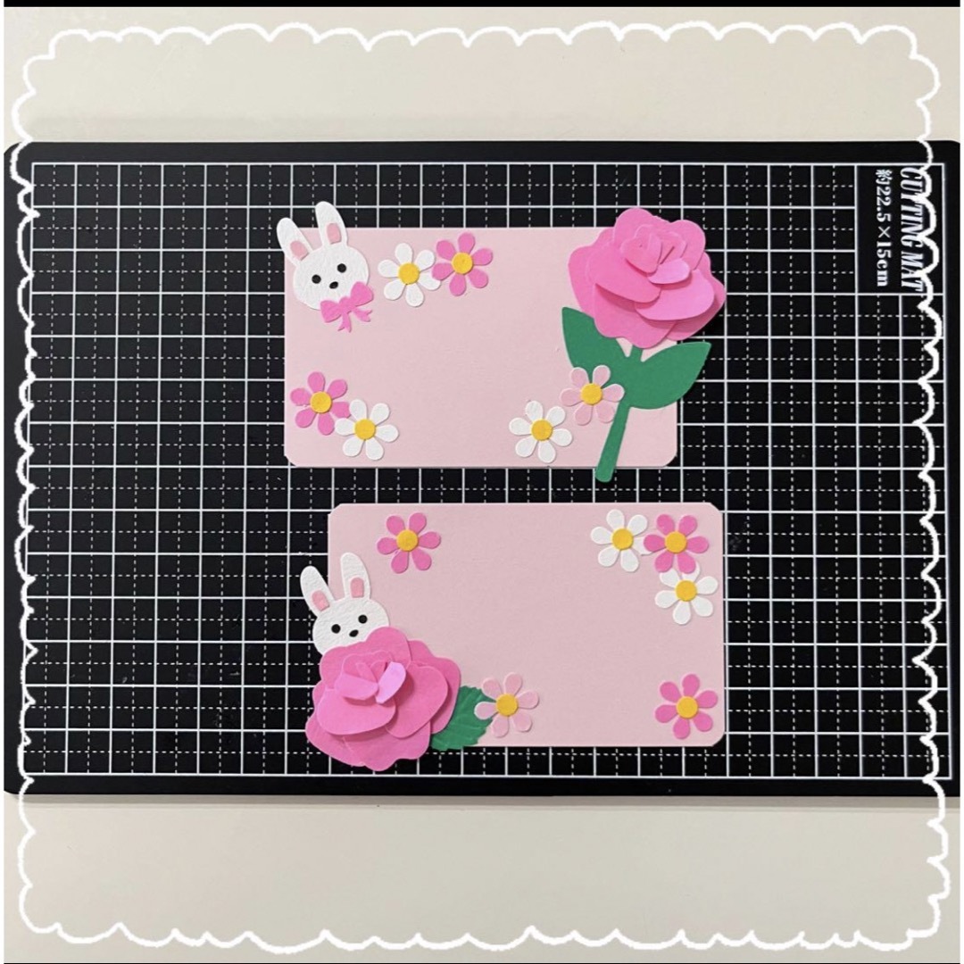 ◇クラフトパンチ◇クラフト◇メッセージカード◇うさぎ・バラ◇お祝い