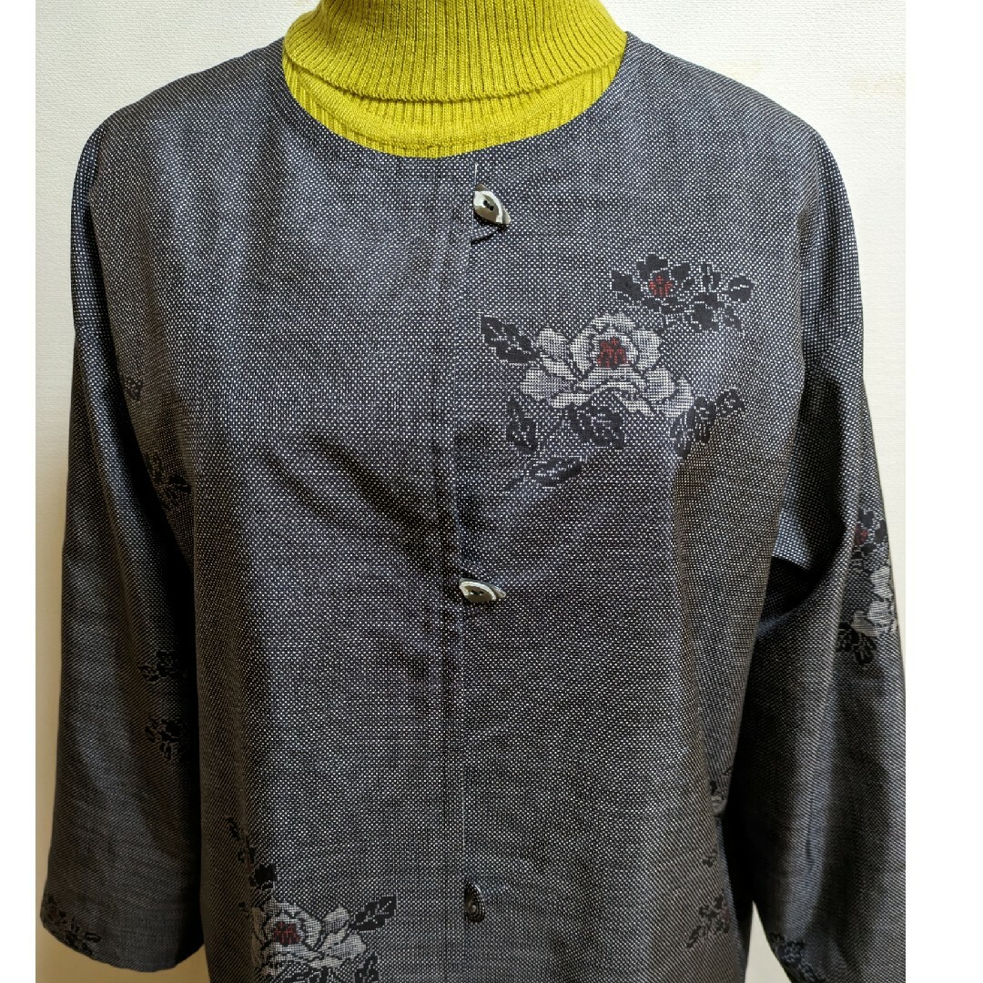 SOLD 着物リメイクリバーシブルコート 大島紬 FREE SIZEの通販 by