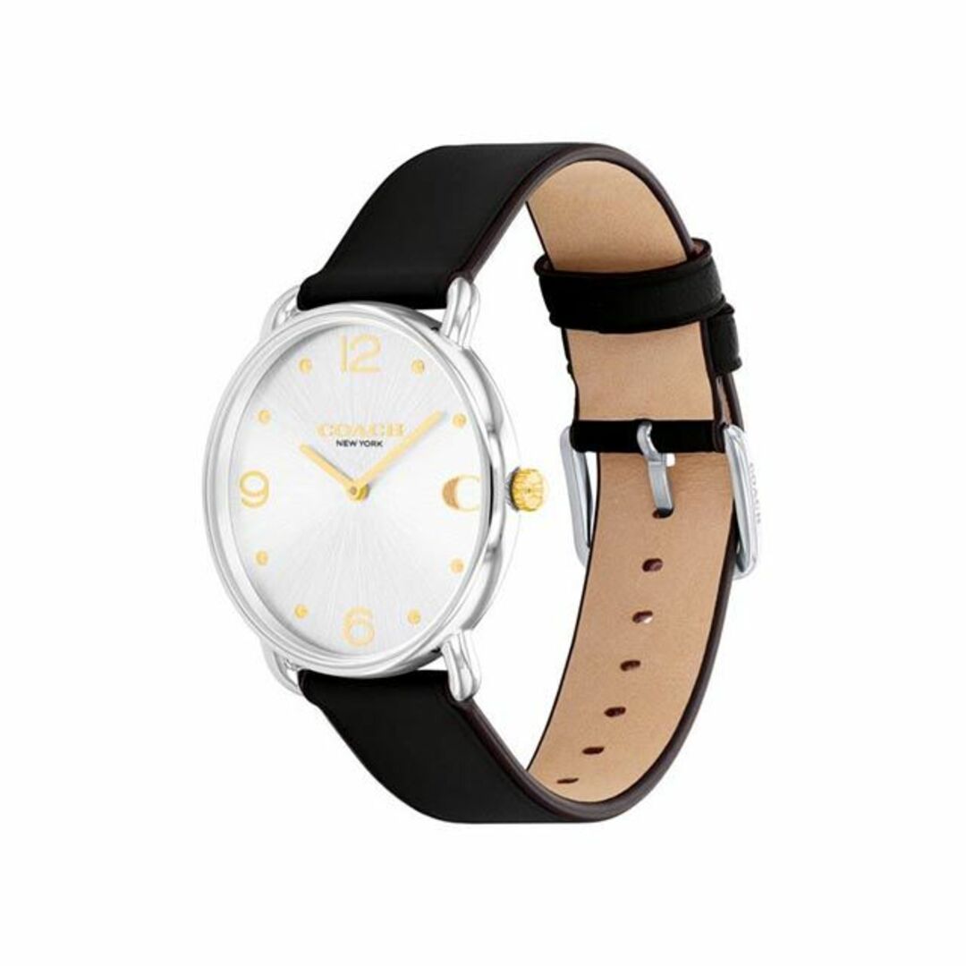 コーチ エリオット 36mm サンレイダイヤル ブラックレザーストラップ
